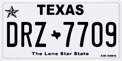 TX license plate DRZ7709