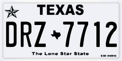 TX license plate DRZ7712