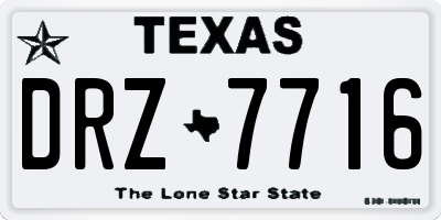 TX license plate DRZ7716