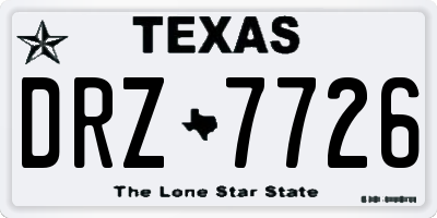 TX license plate DRZ7726