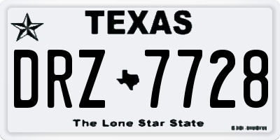 TX license plate DRZ7728
