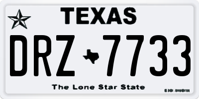 TX license plate DRZ7733