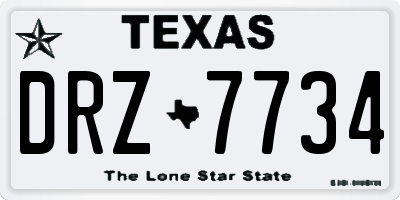 TX license plate DRZ7734