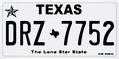 TX license plate DRZ7752