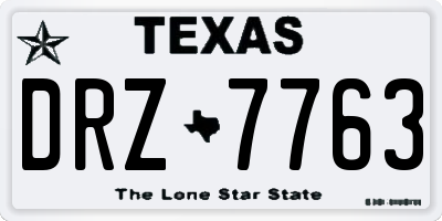 TX license plate DRZ7763