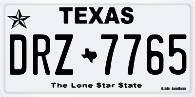 TX license plate DRZ7765
