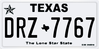 TX license plate DRZ7767