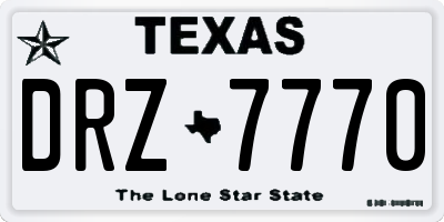 TX license plate DRZ7770