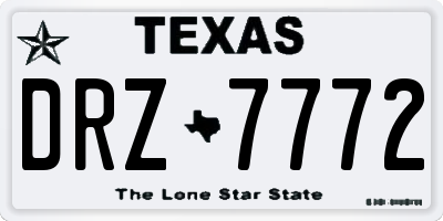 TX license plate DRZ7772