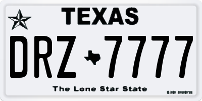 TX license plate DRZ7777