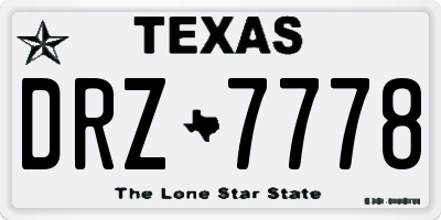 TX license plate DRZ7778