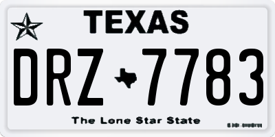 TX license plate DRZ7783