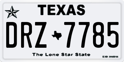 TX license plate DRZ7785