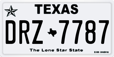 TX license plate DRZ7787