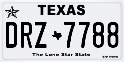 TX license plate DRZ7788