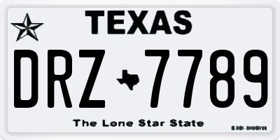 TX license plate DRZ7789