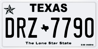 TX license plate DRZ7790