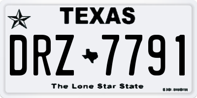 TX license plate DRZ7791