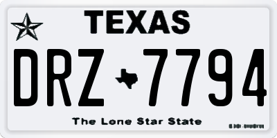TX license plate DRZ7794