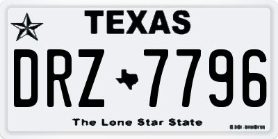 TX license plate DRZ7796