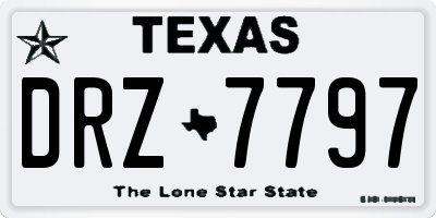 TX license plate DRZ7797
