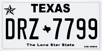 TX license plate DRZ7799