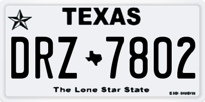 TX license plate DRZ7802