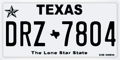 TX license plate DRZ7804