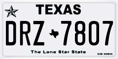 TX license plate DRZ7807