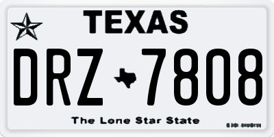 TX license plate DRZ7808