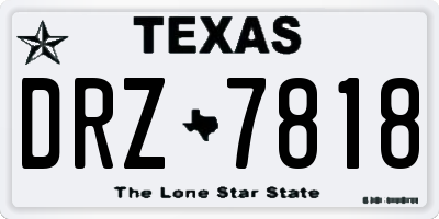 TX license plate DRZ7818