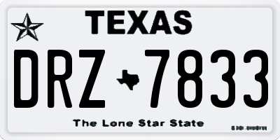 TX license plate DRZ7833