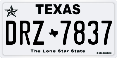 TX license plate DRZ7837