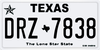TX license plate DRZ7838