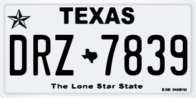 TX license plate DRZ7839