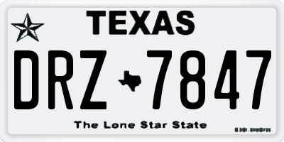TX license plate DRZ7847