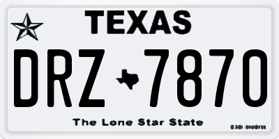 TX license plate DRZ7870