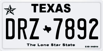 TX license plate DRZ7892