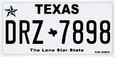 TX license plate DRZ7898