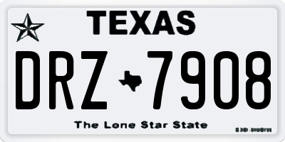 TX license plate DRZ7908