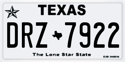 TX license plate DRZ7922