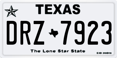 TX license plate DRZ7923