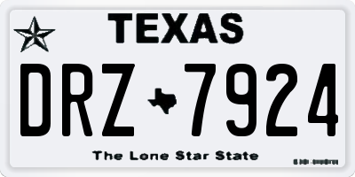 TX license plate DRZ7924