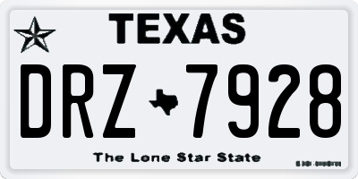 TX license plate DRZ7928