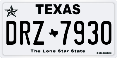 TX license plate DRZ7930