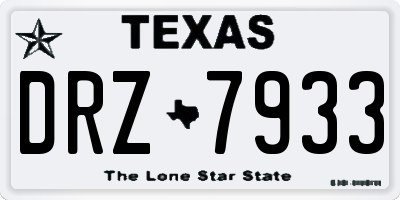 TX license plate DRZ7933