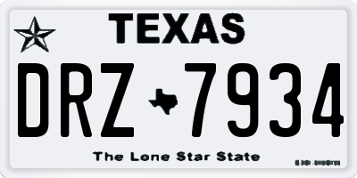 TX license plate DRZ7934