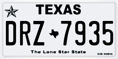 TX license plate DRZ7935