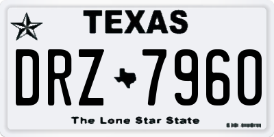 TX license plate DRZ7960