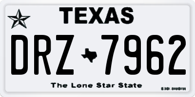 TX license plate DRZ7962